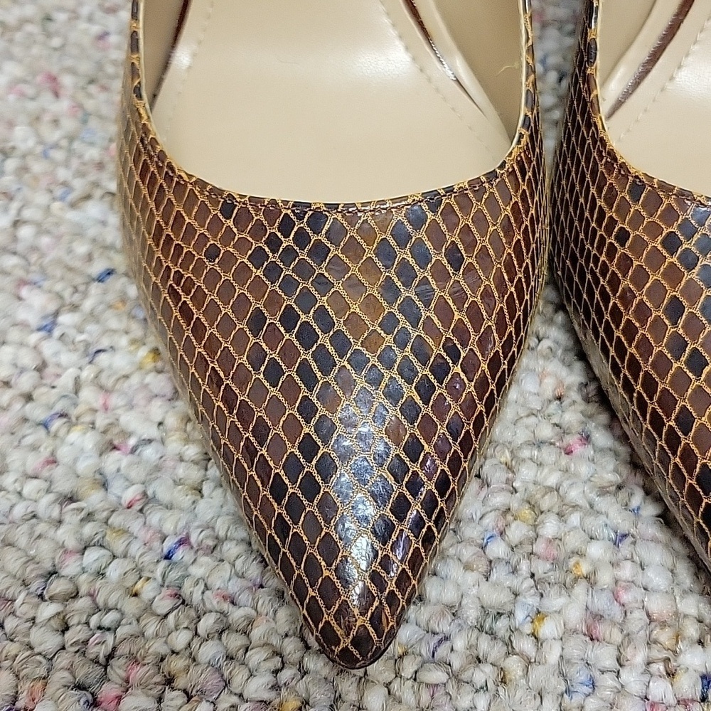 White House Black Market Brown Olivia Whiskey Heels, Women's 8.5 office business - Picture 3 of 10